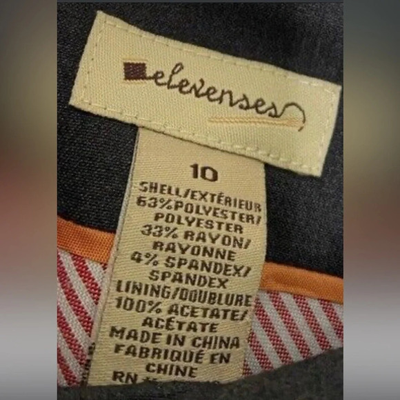 Anthropologie elevenses Button Detailed Zip Up Pencil Skirt, Charcoal, Size 10 - Picture 5 of 5